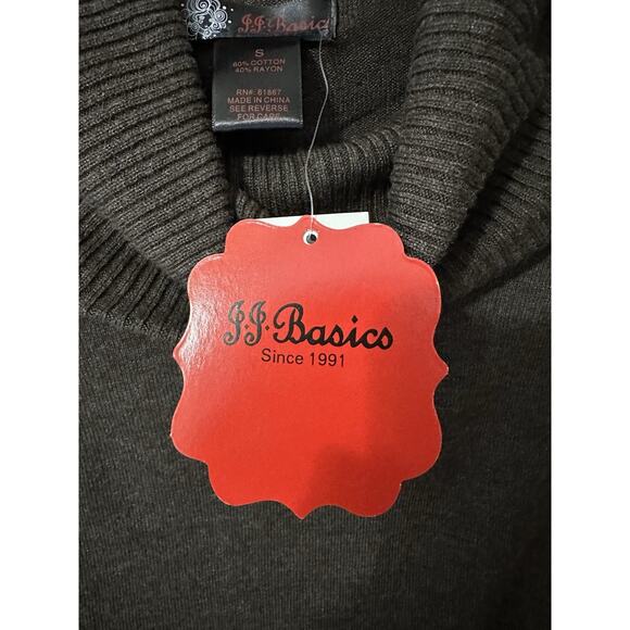 Women’s Brown Sweater Short Sleeve Cowl Neck Cropped Sz S Fall Classic NWT - Picture 10 of 14